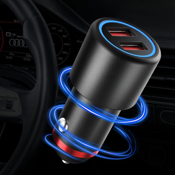 New Arrivals Car charger with LED 18W  Quick Adapter 2 USB Port  QC3.0 Car charging station charger - Image 2