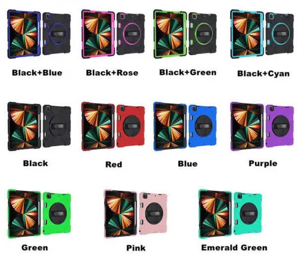 Shockproof Holder Shoulder Strap Silicone Tablet Cases For Ipad Pro 12.9 Case Tablets Cover For Ipad Case 12.9 - Image 4