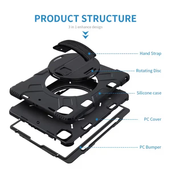 Shockproof Holder Shoulder Strap Silicone Tablet Cases For Ipad Pro 12.9 Case Tablets Cover For Ipad Case 12.9 - Image 3