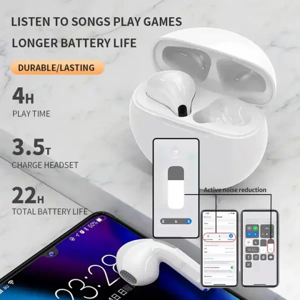 2023 Wholesale Bulk Items BT Earphone Pro4 Pro 5 6 Pro6 TWS Consumer Electronics Earphone Headphones Wireless Earbuds - Image 8