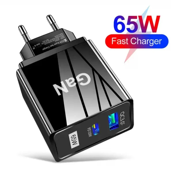 US/EU/UK 65W GaN Super Quick Charger QC3.0+USB C Fast Charger PD65W Gan charger Compatible for Laptop ipad iPhone Huawei Xiaomi - Image 11